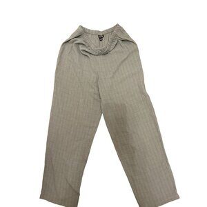Women's Med Eileen Fisher Pants Pullup Wide Leg Grey Italian Yarn